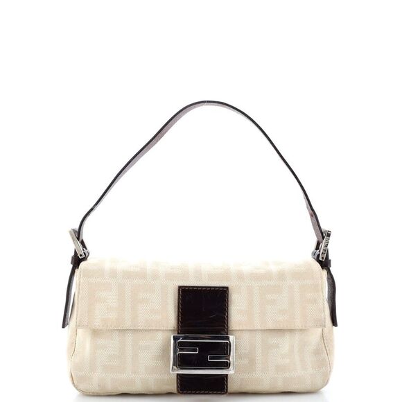 Fendi Baguette Bag Zucca Canvas White - Picture 1 of 8